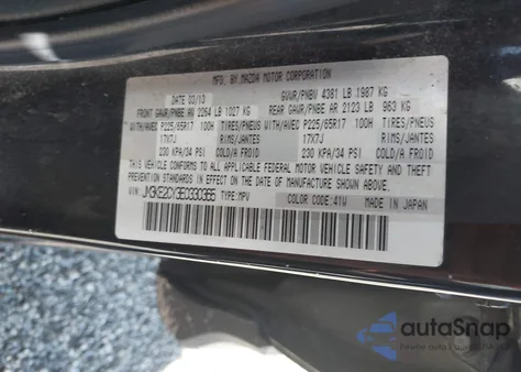 2014 Mazda Cx-5 Touring z USA, uszkodzony, nr VIN JM3KE2CY3E0330365